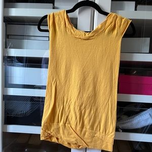 Canary yellow shirt.  Great for office work.